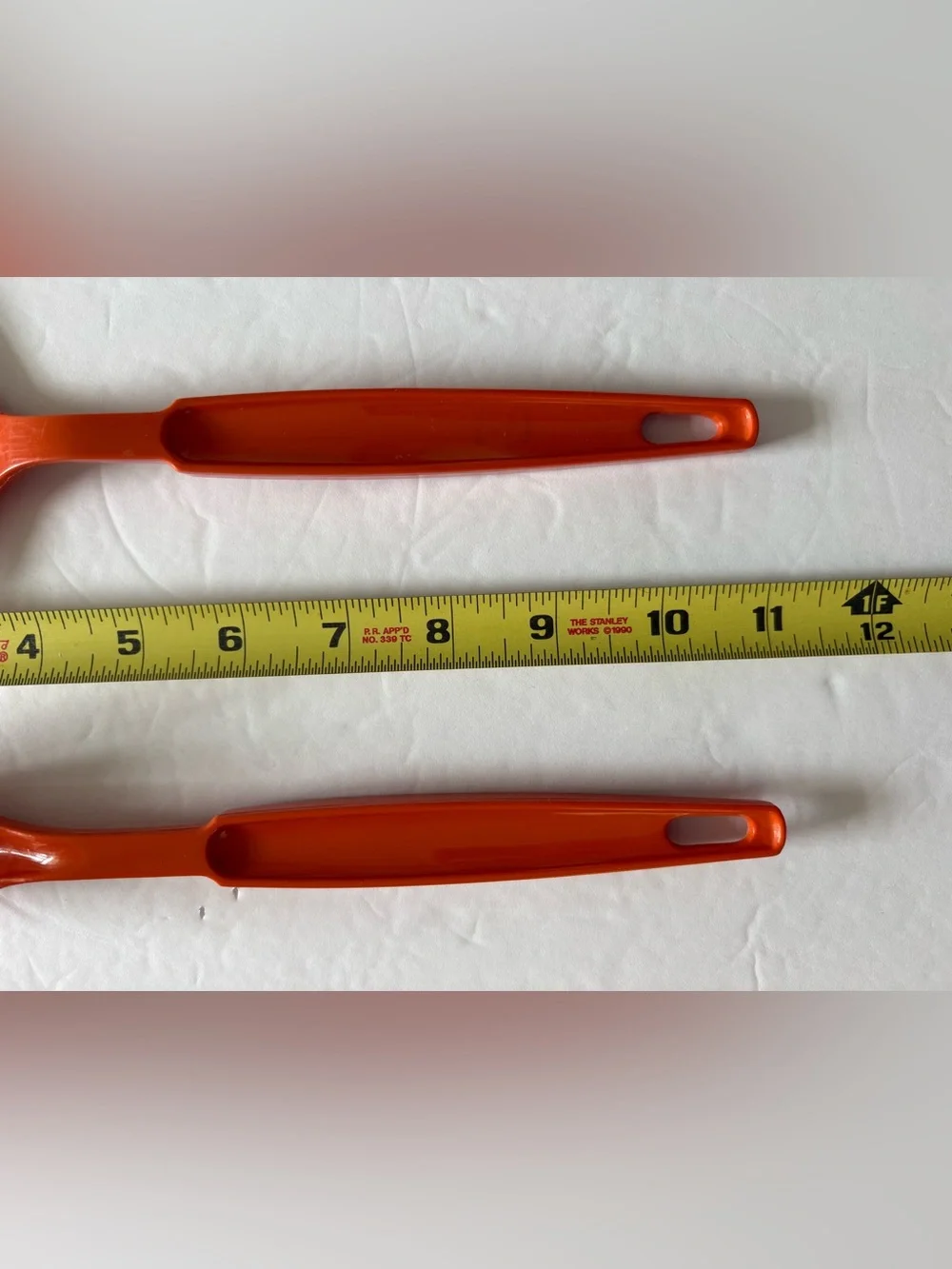 EKCO Orange Slotted Spatula & Slotted Spaghetti Pasta Spoon Scoop Vintage
